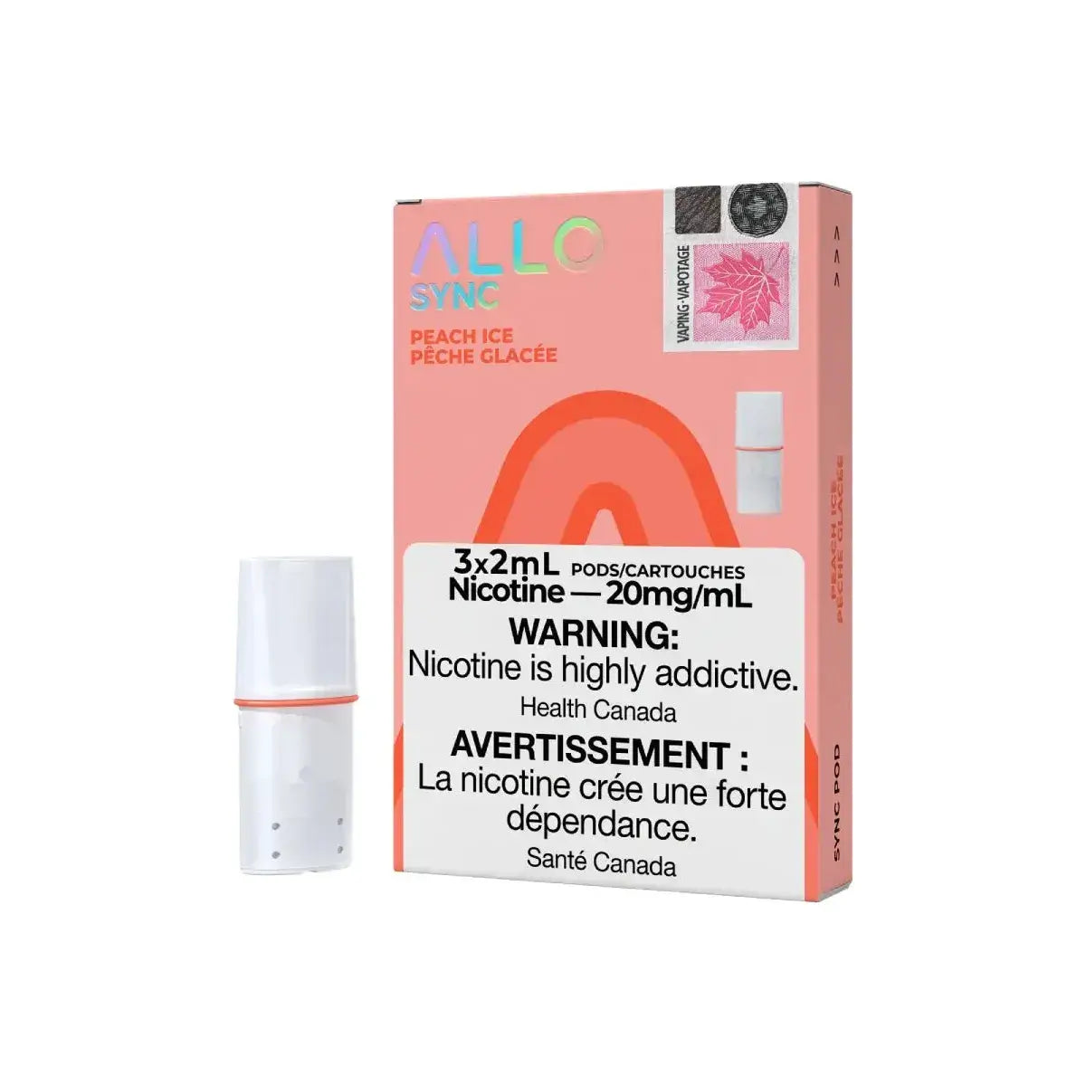 Allo Sync STLTH Compatible Pod 3-Pack - Peach Ice - Prefilled Pod - Vapeshop Mania