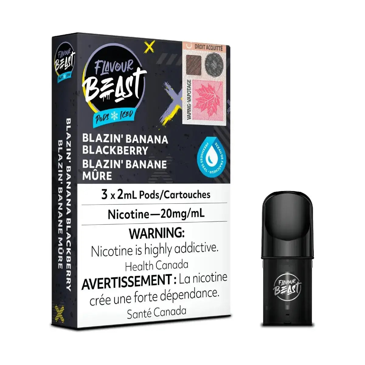 Flavour Beast Pod 3-Pack - Blazin' Banana Blackberry Ice