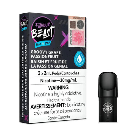 Flavour Beast Pod 3-Pack - Groovy Grape Passionfruit Ice