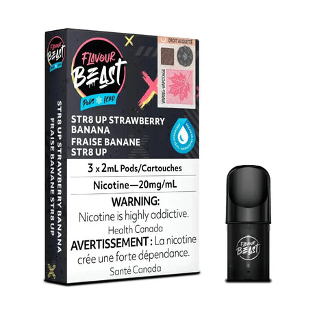 Flavour Beast Pod 3-Pack - STR8 UP Strawberry Banana Ice