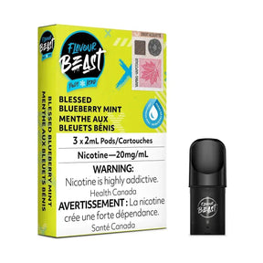Flavour Beast Pod 3-Pack - Blessed Blueberry Mint Ice - Prefilled Pod - Vapeshop Mania