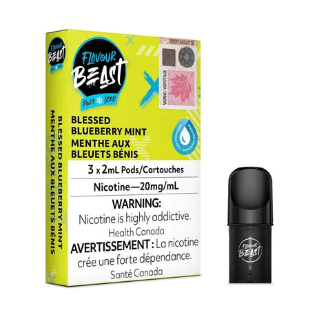 Flavour Beast Pod 3-Pack - Blessed Blueberry Mint Ice - Prefilled Pod - Vapeshop Mania