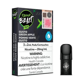Flavour Beast Pod 3-Pack - Gusto Green Apple - Prefilled Pod - Vapeshop Mania