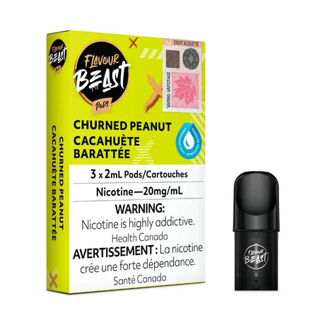 Flavour Beast STLTH Compatible Pod 3-Pack - Churned Peanut - Prefilled Pod - Vapeshop Mania