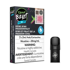 Flavour Beast STLTH Compatible Pod 3-Pack - Kewl Kiwi Passionfruit Iced - Prefilled Pod - Vapeshop Mania