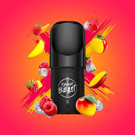 Flavour Beast STLTH Compatible Pod 3-Pack - Ragin' Razz Mango Iced - Prefilled Pod - Vapeshop Mania