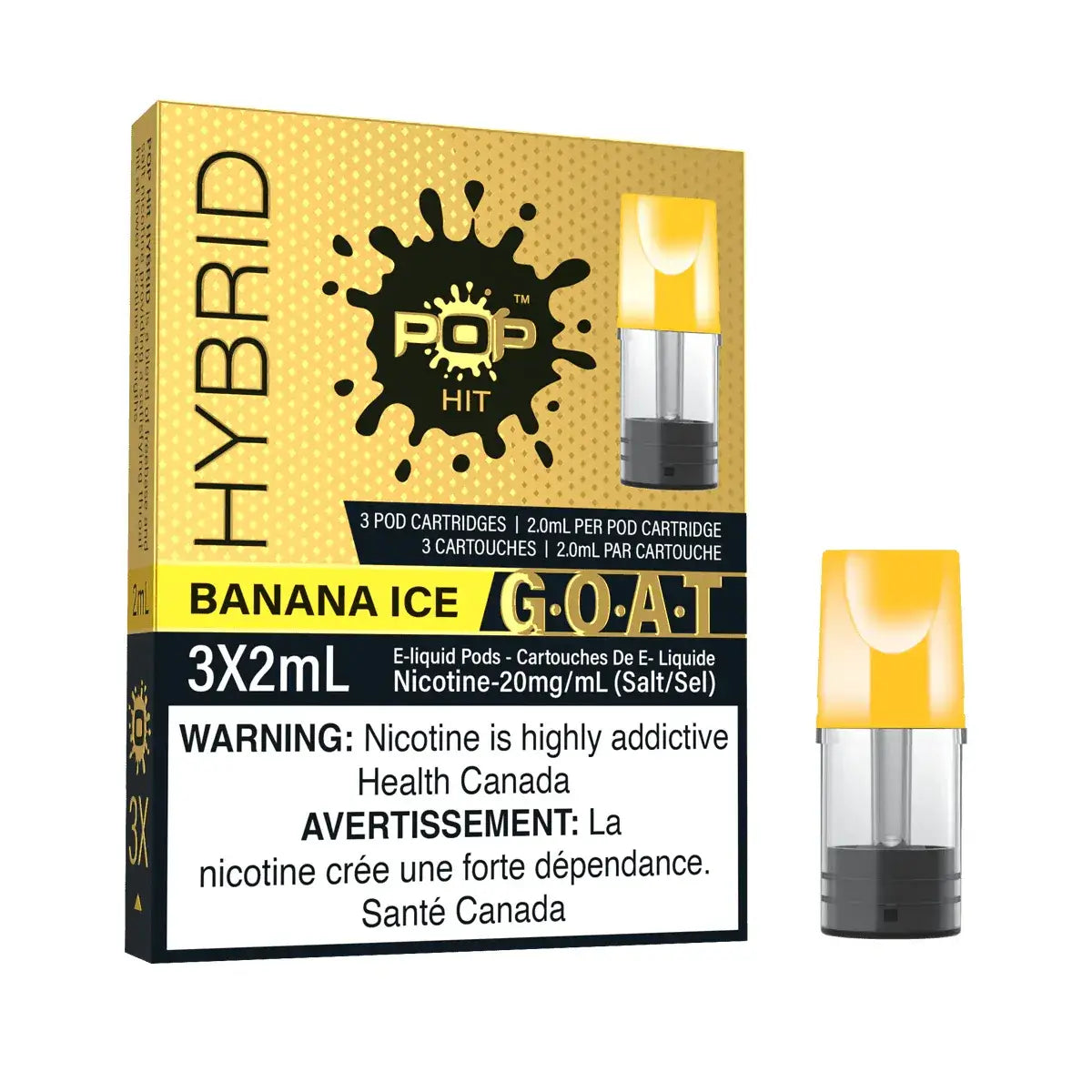Pop Hit STLTH Compatible Pod 3-Pack - Banana Ice - Prefilled Pod - Vapeshop Mania