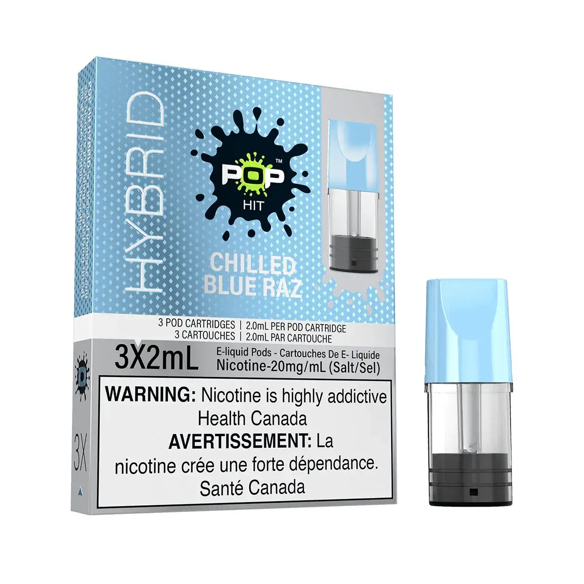 Pop Hit STLTH Compatible Pod 3-Pack - Chilled Blue Razz - Prefilled Pod - Vapeshop Mania