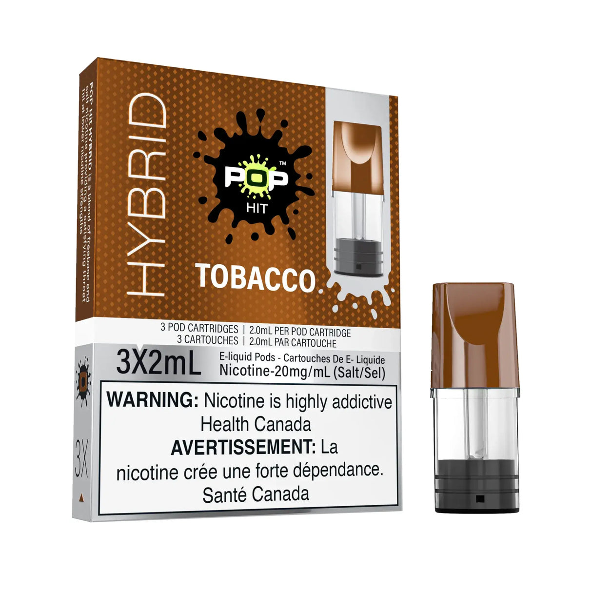 Pop Hit STLTH Compatible Pod 3-Pack - Tobacco - Prefilled Pod - Vapeshop Mania