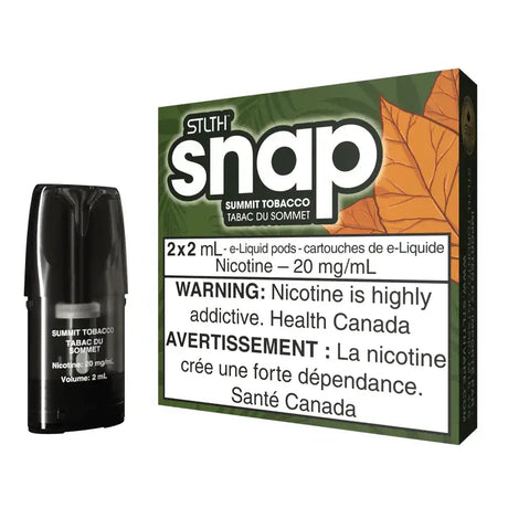 STLTH SNAP Pod 2-Pack - Summit Tobacco - Prefilled Pod - Vapeshop Mania