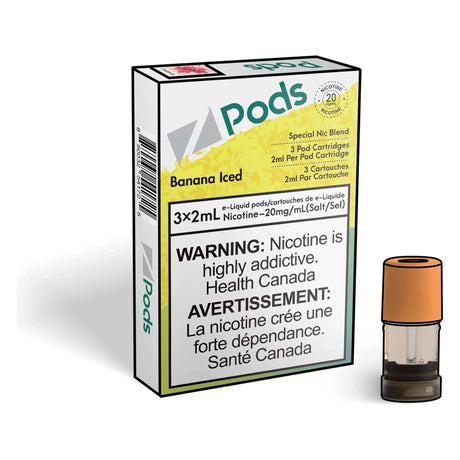 Z Pods Pod 3-Pack - Banana Iced - Prefilled Pod - Vapeshop Mania
