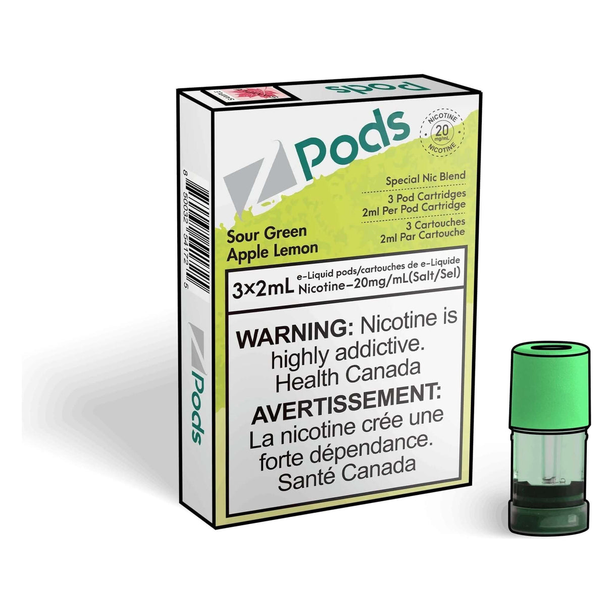 Z Pods Pod 3-Pack - Sour Green Apple Lemon - Prefilled Pod - Vapeshop Mania