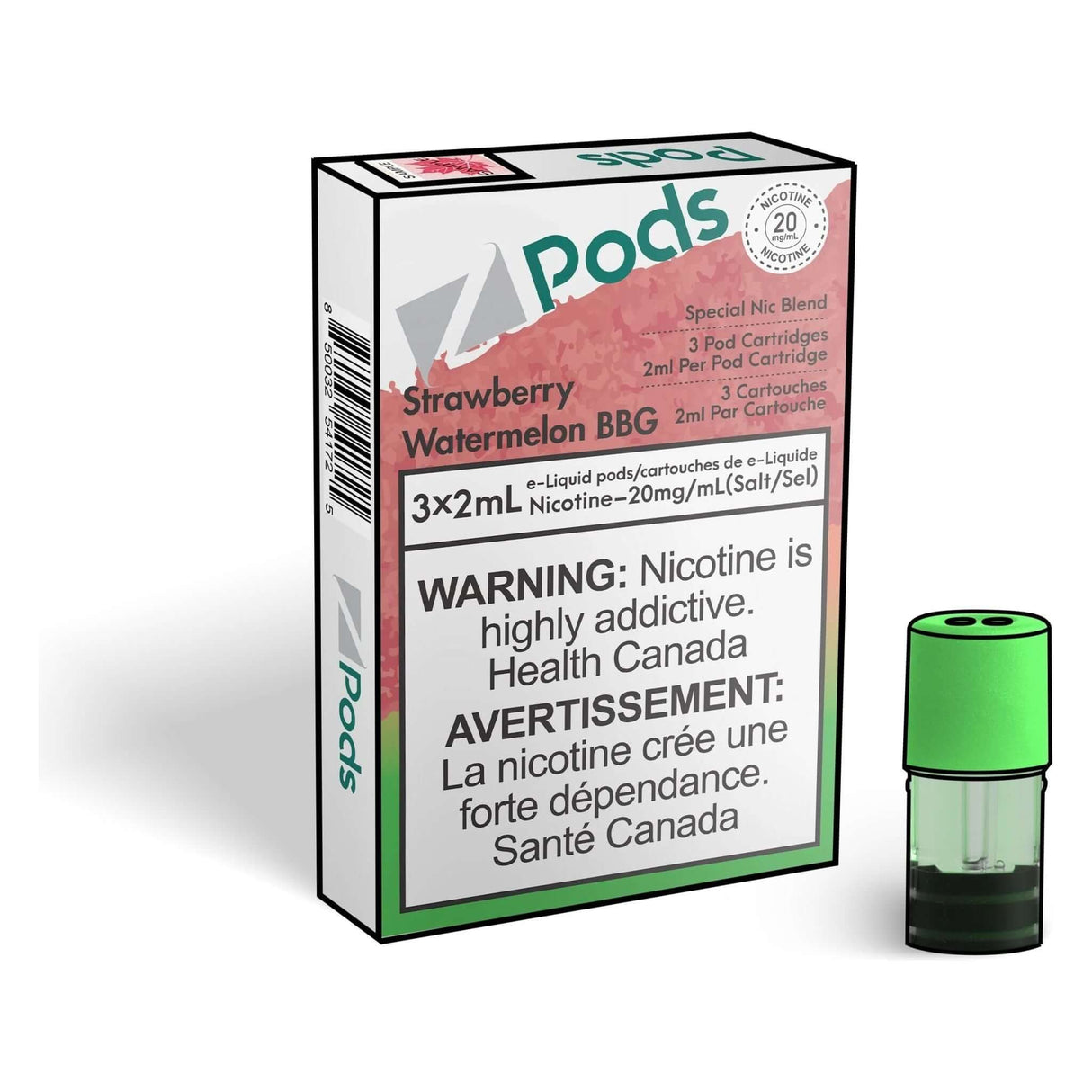 Z Pods Pod 3-Pack - Strawberry Watermelon BBG - Prefilled Pod - Vapeshop Mania