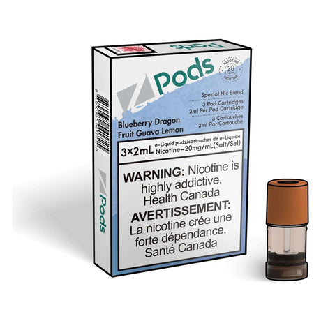 Z Pods STLTH Compatible Pod 3-Pack - Blueberry Dragon Fruit Guava Lemon - Prefilled Pod - Vapeshop Mania