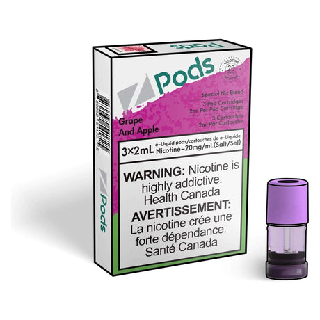 Z Pods STLTH Compatible Pod 3-Pack - Grape and Apple - Prefilled Pod - Vapeshop Mania