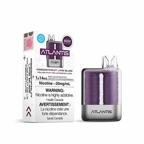 Shop Atlantis by NVZN 8000 Disposable - Passionfruit Lime Bliss - at Vapeshop Mania