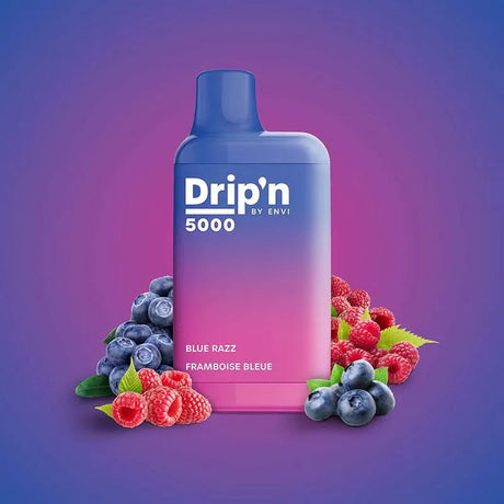 Shop Drip'n by Envi 5000 Disposable - Blue Razz - at Vapeshop Mania