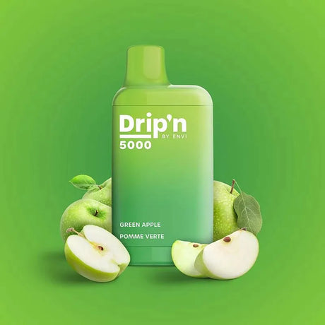Shop Drip'n by Envi 5000 Disposable - Green Apple - at Vapeshop Mania