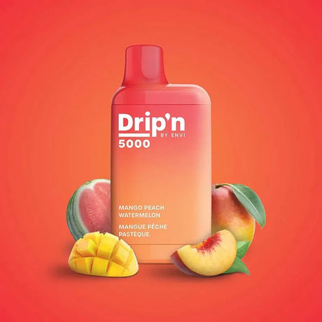 Shop Drip'n by Envi 5000 Disposable - Mango Peach Watermelon - at Vapeshop Mania