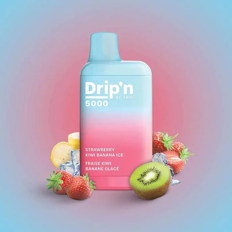 Shop Drip'n by Envi 5000 Disposable - Strawberry Kiwi Banana Ice - at Vapeshop Mania
