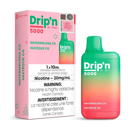 Shop Drip'n by Envi 5000 Disposable - Watermelona CG - at Vapeshop Mania
