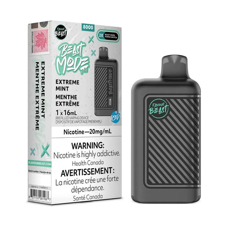 Shop Flavour Beast Beast Mode 8000 Disposable - Extreme Mint Iced 20MG - at Vapeshop Mania
