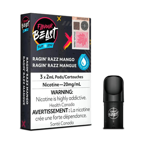 Shop Flavour Beast Pod Pack - Ragin' Razz Mango Iced - at Vapeshop Mania