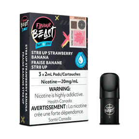 Flavour Beast Pod Pack - STR8 Up Strawberry Banana Iced (3/PK) - Vapeshop Mania