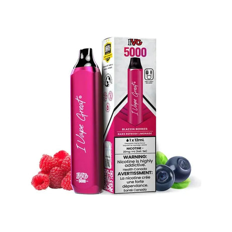 Shop IVG Bar Max 5000 Disposable - Blazin Berries - at Vapeshop Mania