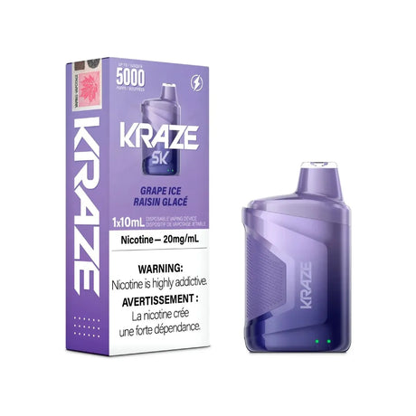 Shop Kraze 5000 Disposable - Grape Iced with Lanyard - at Vapeshop Mania