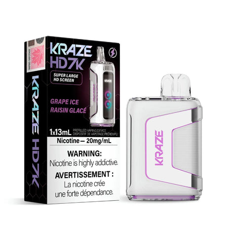 Shop Kraze HD 7000 Disposable - Grape Ice - at Vapeshop Mania