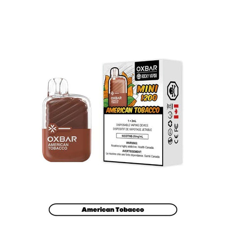 Shop OXBAR Mini 1200 Disposable - American Tobacco - at Vapeshop Mania