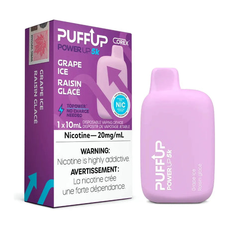 Shop PuffUP Power Up 5000 Disposable - Grape Iced - at Vapeshop Mania