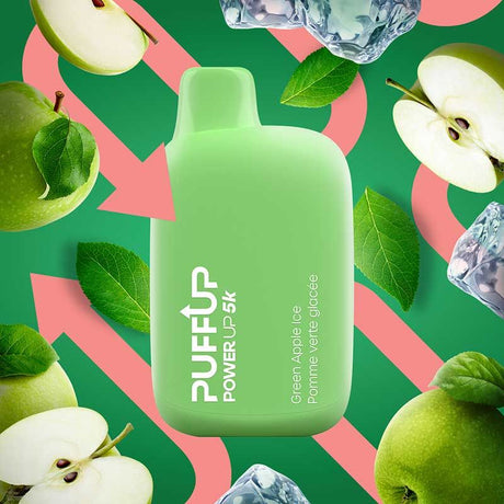 Shop PuffUP Power Up 5000 Disposable - Green Apple Iced - at Vapeshop Mania