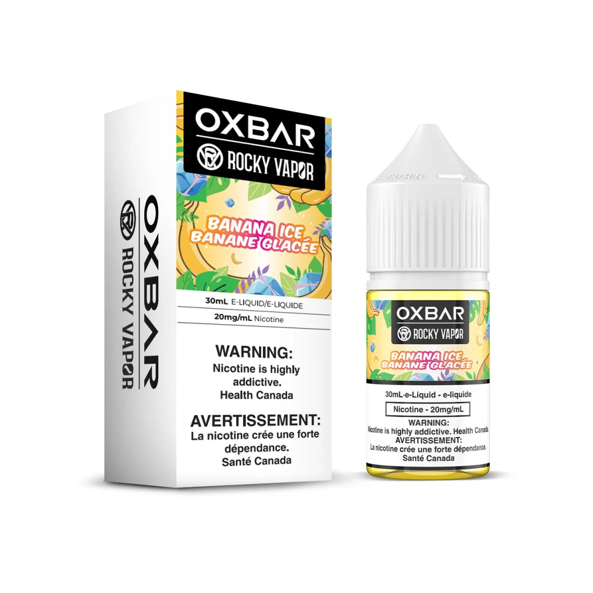 ROCKY VAPOR OXBAR E-LIQUIDS - Banana Ice - Vapeshop Mania