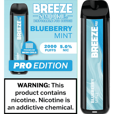 Shop Breeze Pro 2000 Disposable - Blueberry Mint - at Vapeshop Mania
