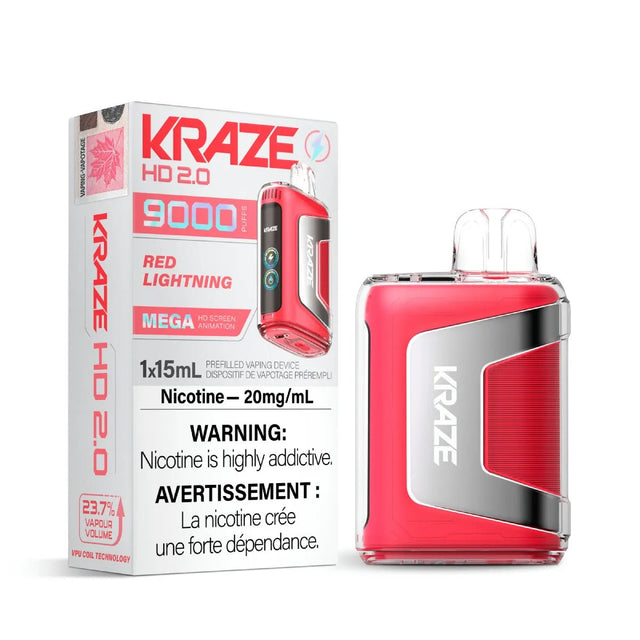Shop Kraze HD 2.0 Disposable - Red Lightning - at Vapeshop Mania