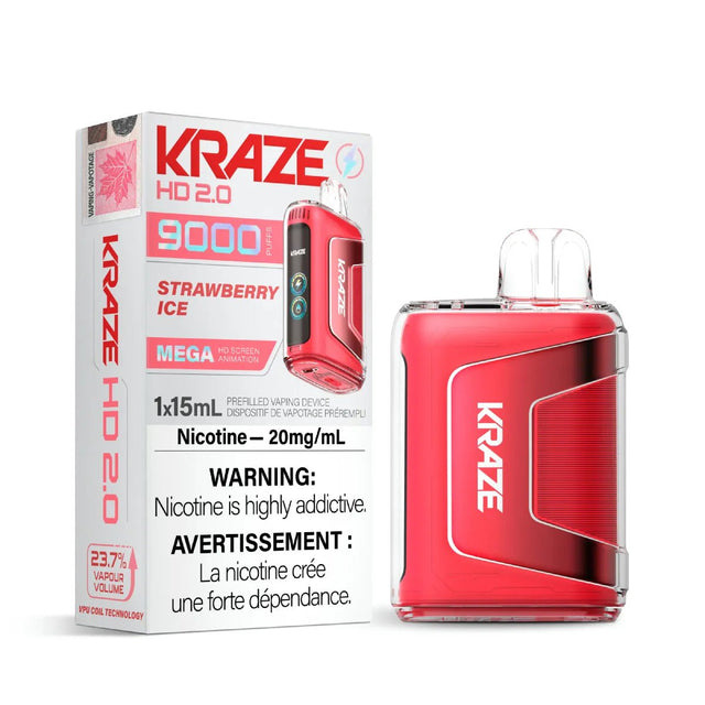 Shop Kraze HD 2.0 Disposable - Strawberry Ice - at Vapeshop Mania