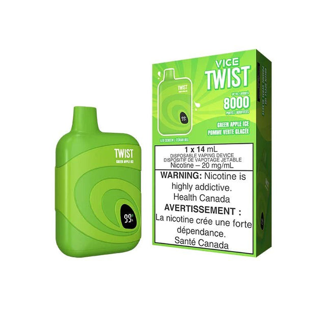 Shop VICE TWIST 8000 Disposable - Green Apple Ice - at Vapeshop Mania